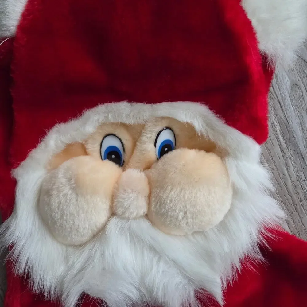 Santa Claus Plush Christmas 3D Stocking Cute‎ Festive Holiday Decor Red Soft